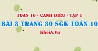 Bài 3 trang 30 SGK Toán 10 tập 1 Cánh Diều